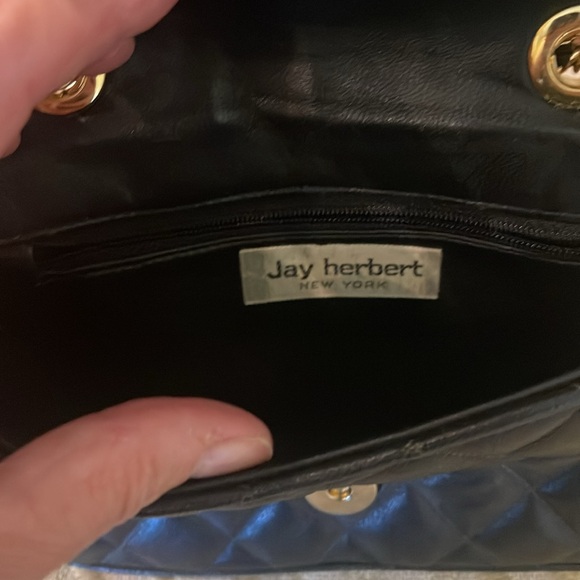 Jay Herbert Vintage Black Quilted with Gold and Leather Chain bag - Picture 7 of 9